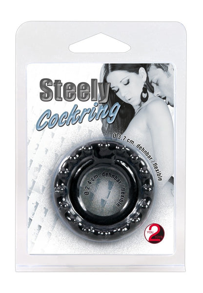 You2Toys Steely Cock- und Hodenring aus Silikon im Schrauben-Design
