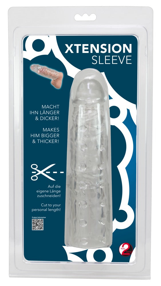 You2Toys XTension genoppte Penishülle extra lang, transparent