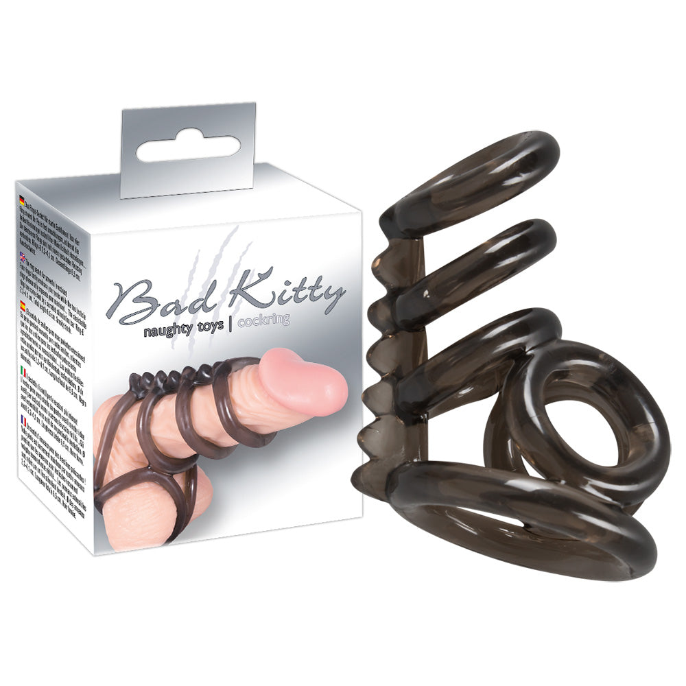 Bad Kitty Penis-/Hodenring-Geschirr aus Stretchmaterial