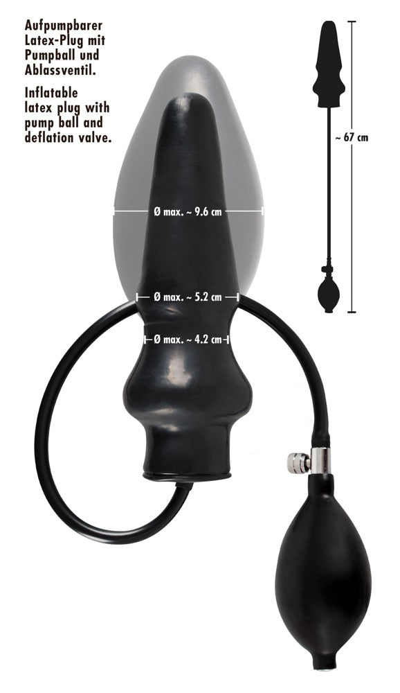 LATE X aufpumpbarer Latex-Analplug