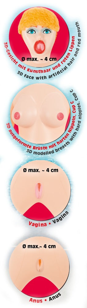 You2Toys Pamela aufblasbare Liebespuppe mit 3 Öffnungen