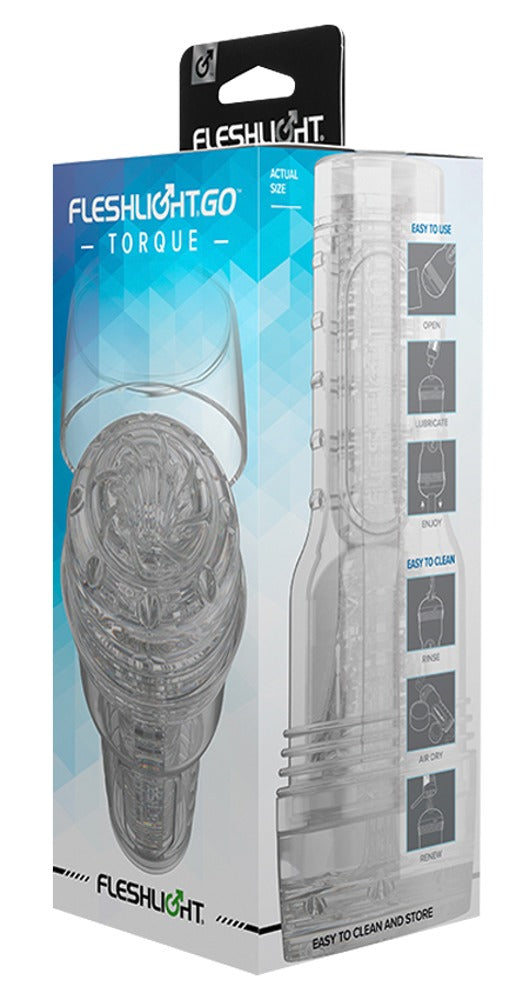 Fleshlight GO Torque kompakter Masturbator mit Spiralkanal, transparent