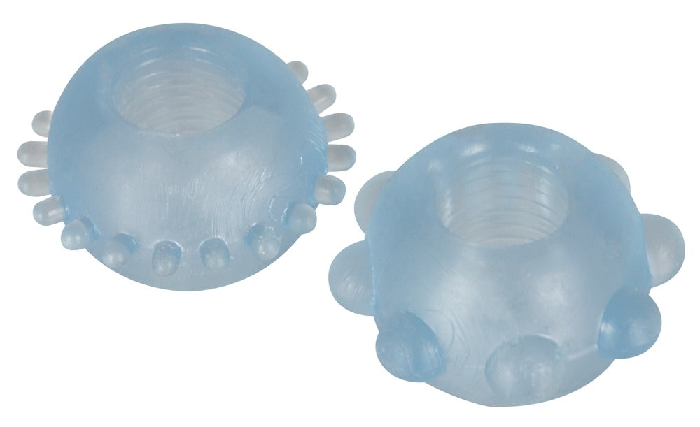 You2Toys Penisring-Set 2-teilig mit Noppen, transparent-blau