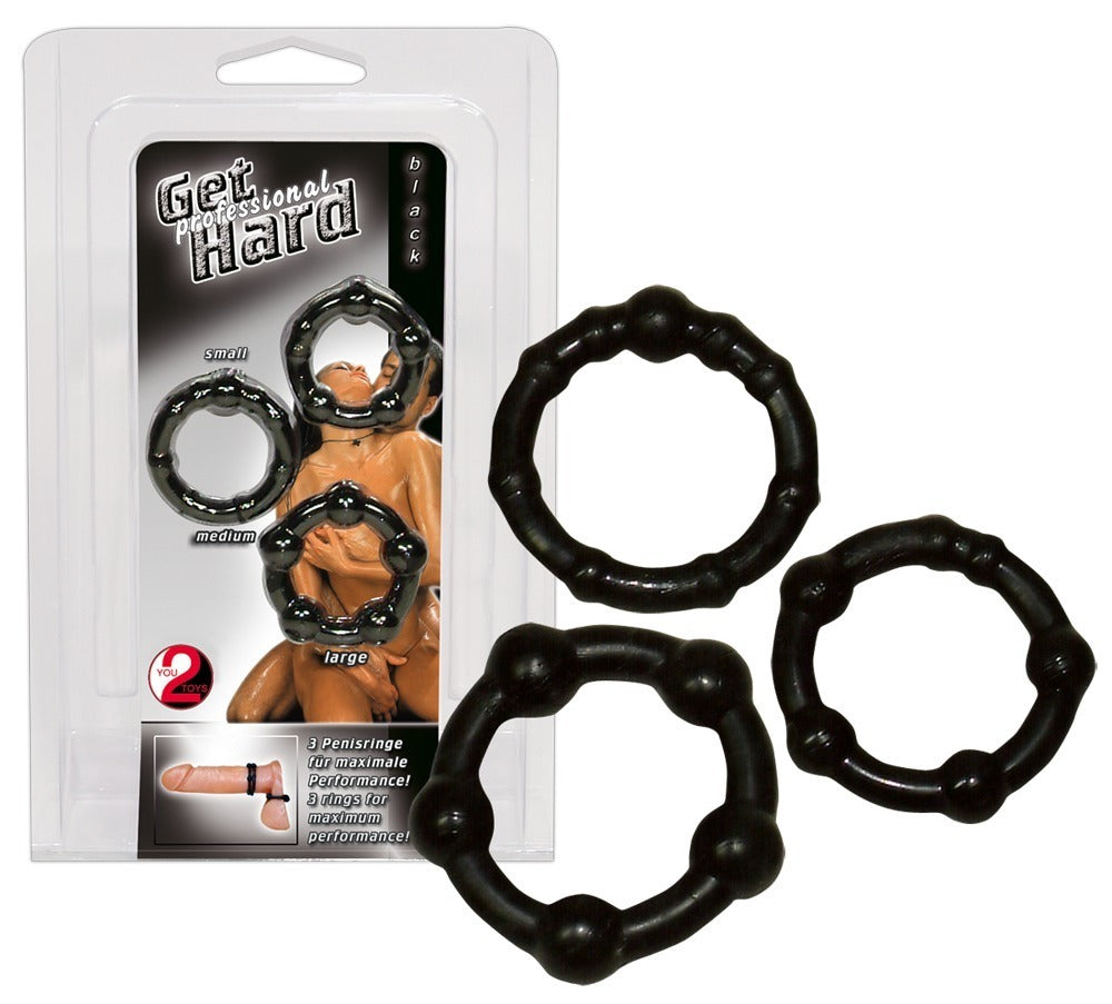You2Toys Penisring-Set Get Hard 3-teilig mit Noppen