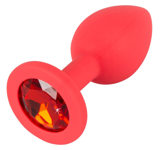 Colorful Joy Analplug mit Schmuckstein, rot, 7,2 cm