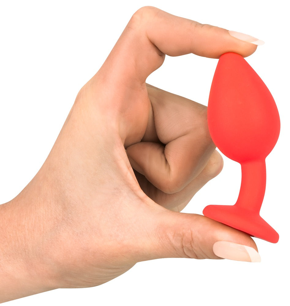 Colorful Joy Analplug mit Schmuckstein, rot, 7,2 cm