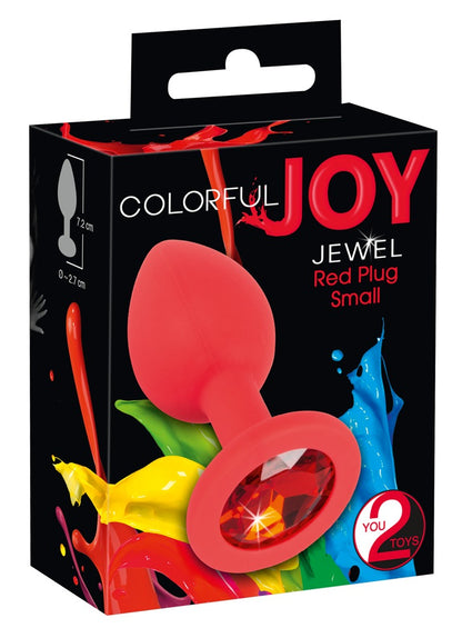 Colorful Joy Analplug mit Schmuckstein, rot, 7,2 cm