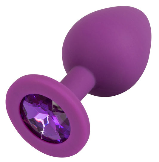Colorful Joy Analplug mit Schmuckstein, lila, 8 cm