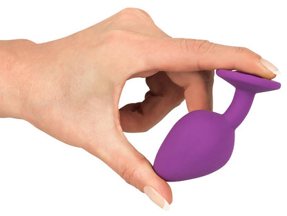 Colorful Joy Analplug mit Schmuckstein, lila, 8 cm