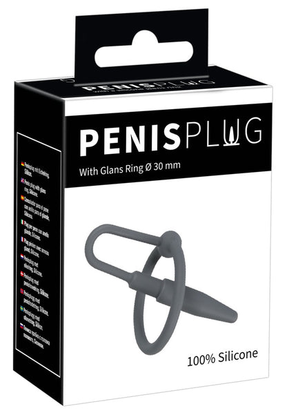 Penisplug Pplug with glans ring grey