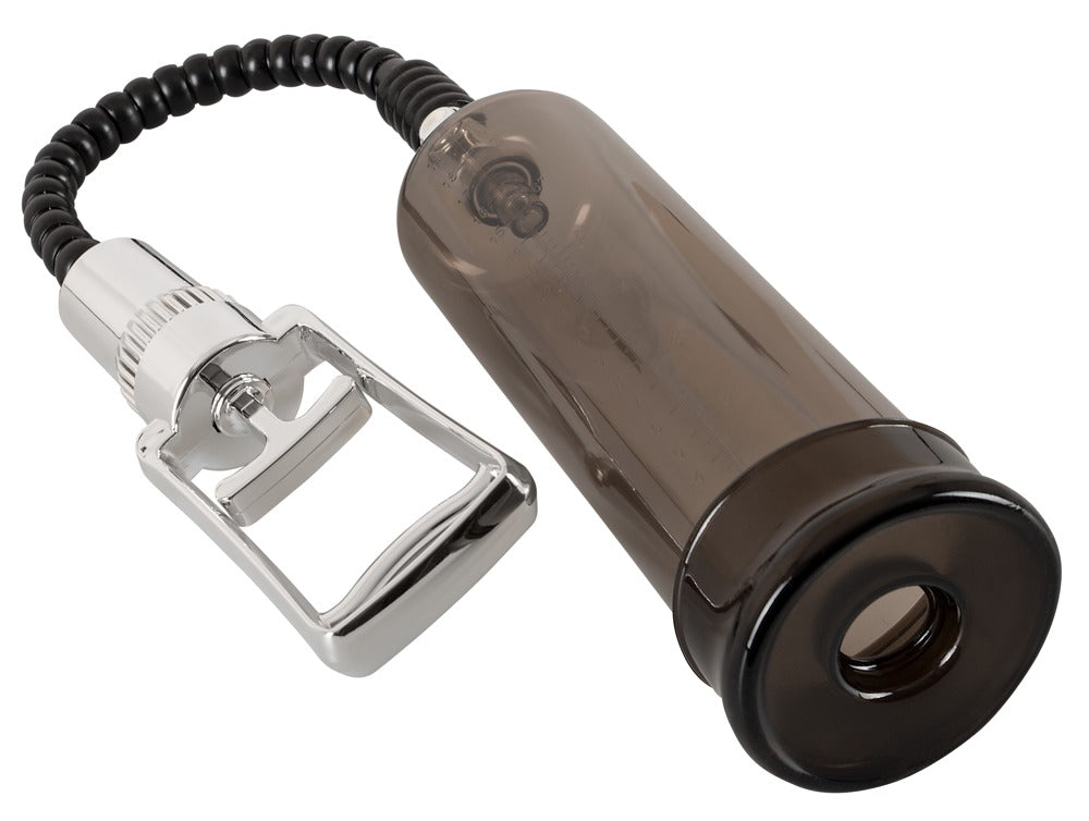 You2Toys Chrome Line Penispumpe mit Einhand-Zugpumpe