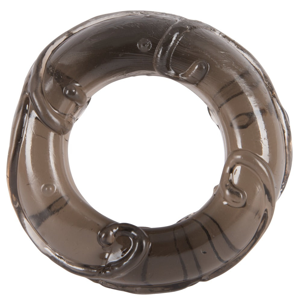 You2Toys Stretchy Cock Rings Trio mit Reizstruktur, rauchschwarz
