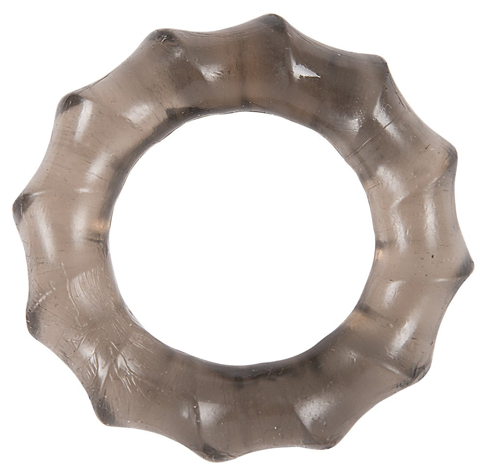 You2Toys Stretchy Cock Rings Trio mit Reizstruktur, rauchschwarz