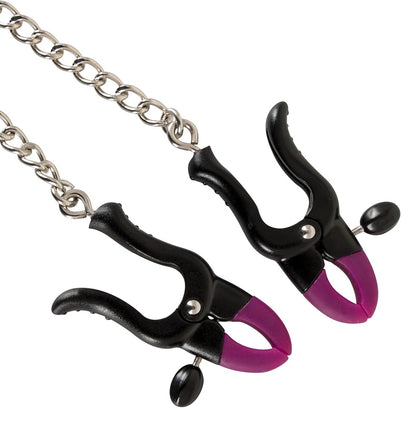 Bad Kitty Nippelklemmen aus Silikon mit Kette, verstellbar