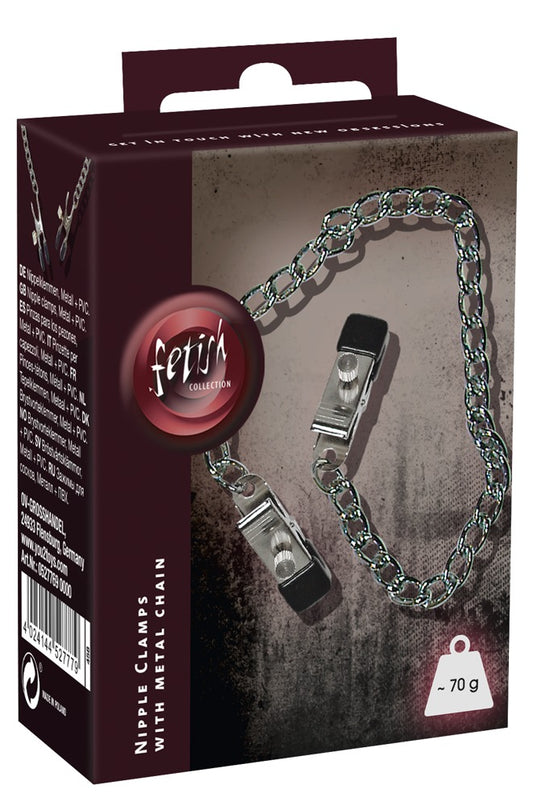 Fetish Collection Nipple Clamps With Metal Chain