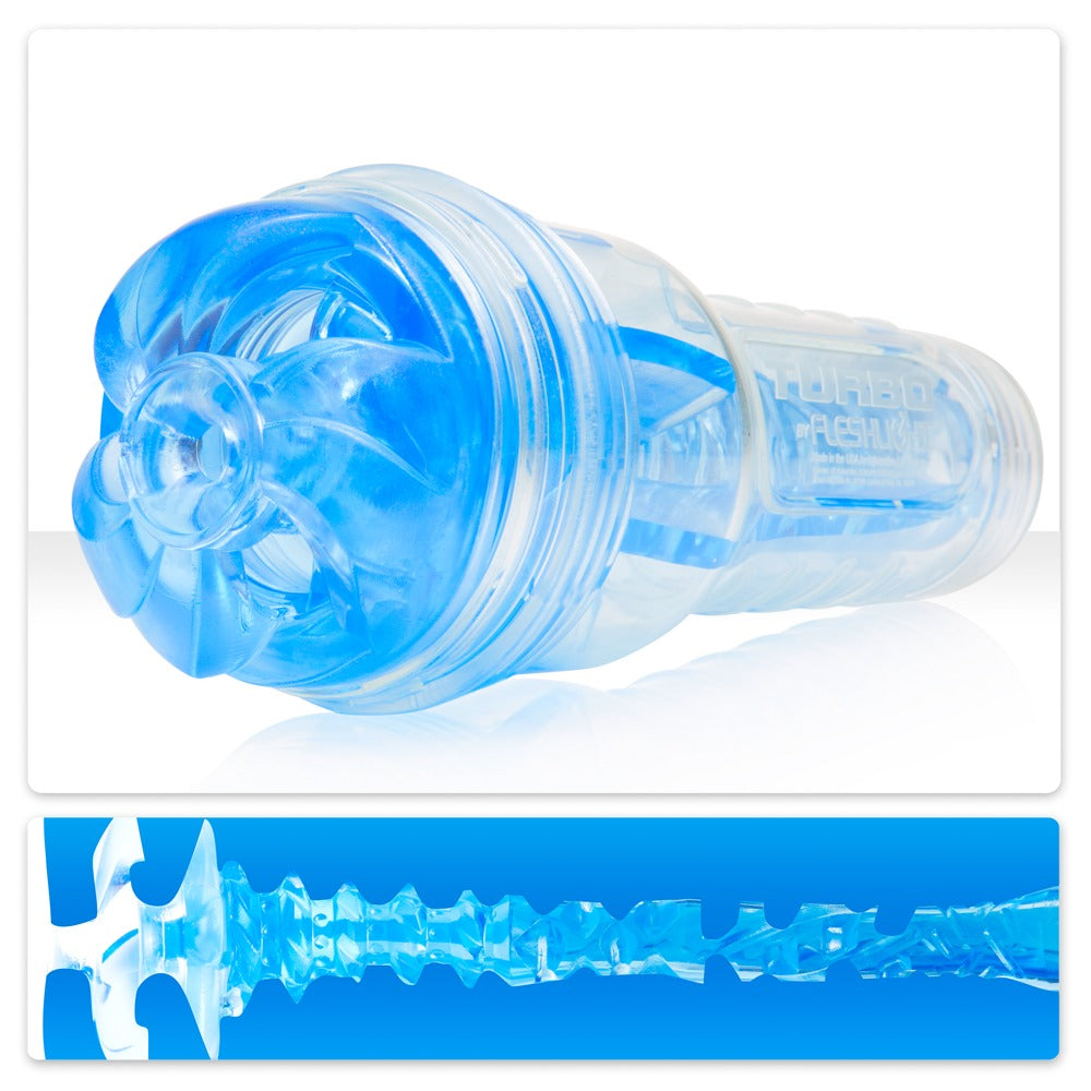 Fleshlight Turbo Thrust Blue Ice Blowjob-Masturbator, transparent