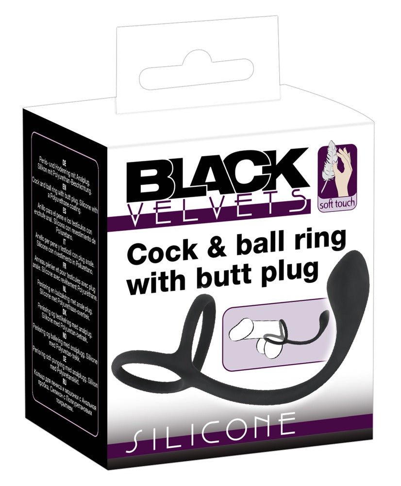 Black Velvets Cock + Ball Ring