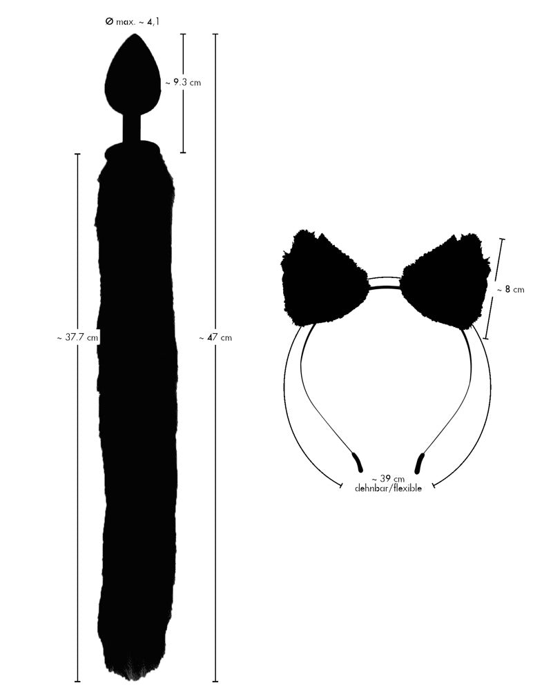 Bad Kitty Pet-Play-Analplug mit Katzenschwanz und Ohren-Haarreif