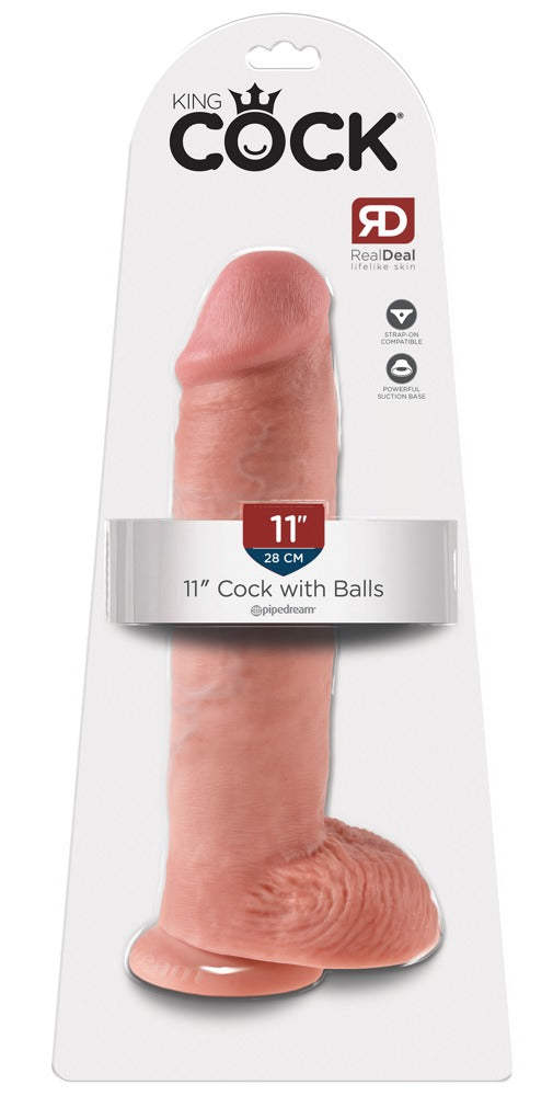 King Cock 11 Cock with Balls Light