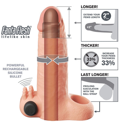 Fantasy X-tensions Vibrating Real Feel Penishülle, 16,5 cm