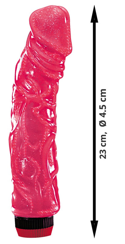 You2Toys Glitter-Vibrator Big Jelly im Penis-Look, biegsam