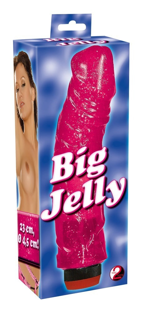 You2Toys Glitter-Vibrator Big Jelly im Penis-Look, biegsam