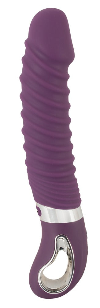 Sweet Smile Warming Soft Vibrator flexibel mit Rillen-Reizstruktur, lila