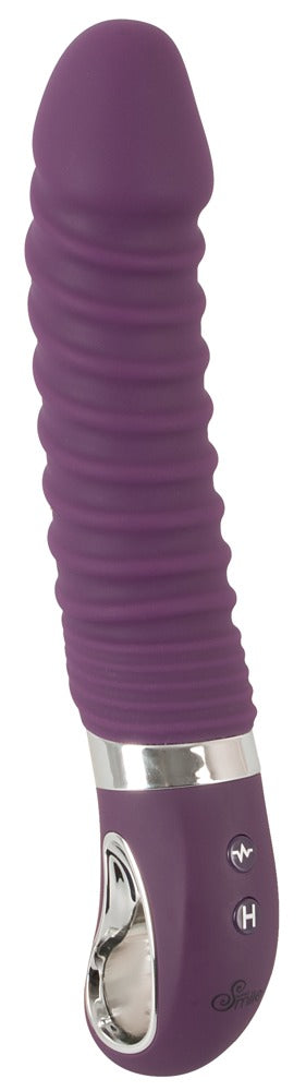 Sweet Smile Warming Soft Vibrator flexibel mit Rillen-Reizstruktur, lila