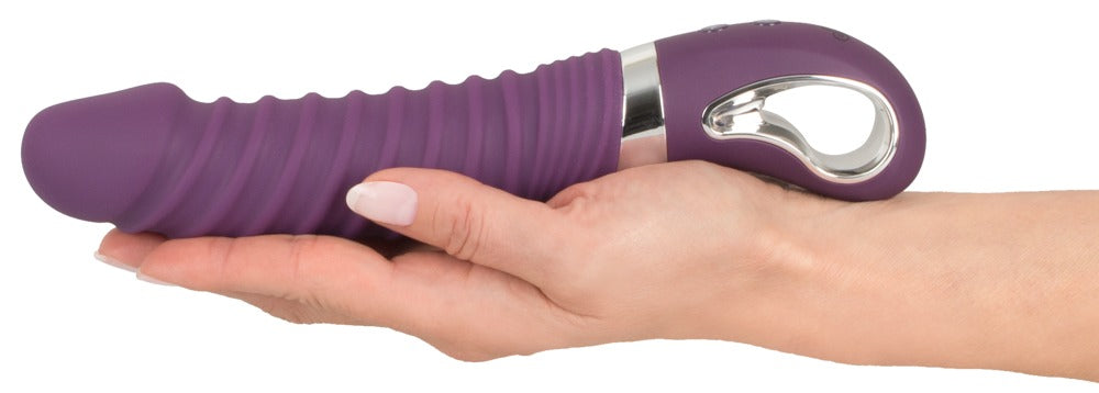 Sweet Smile Warming Soft Vibrator flexibel mit Rillen-Reizstruktur, lila