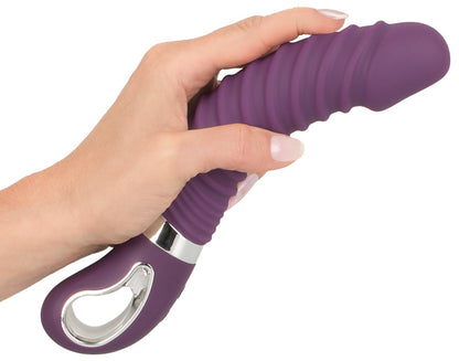 Sweet Smile Warming Soft Vibrator flexibel mit Rillen-Reizstruktur, lila
