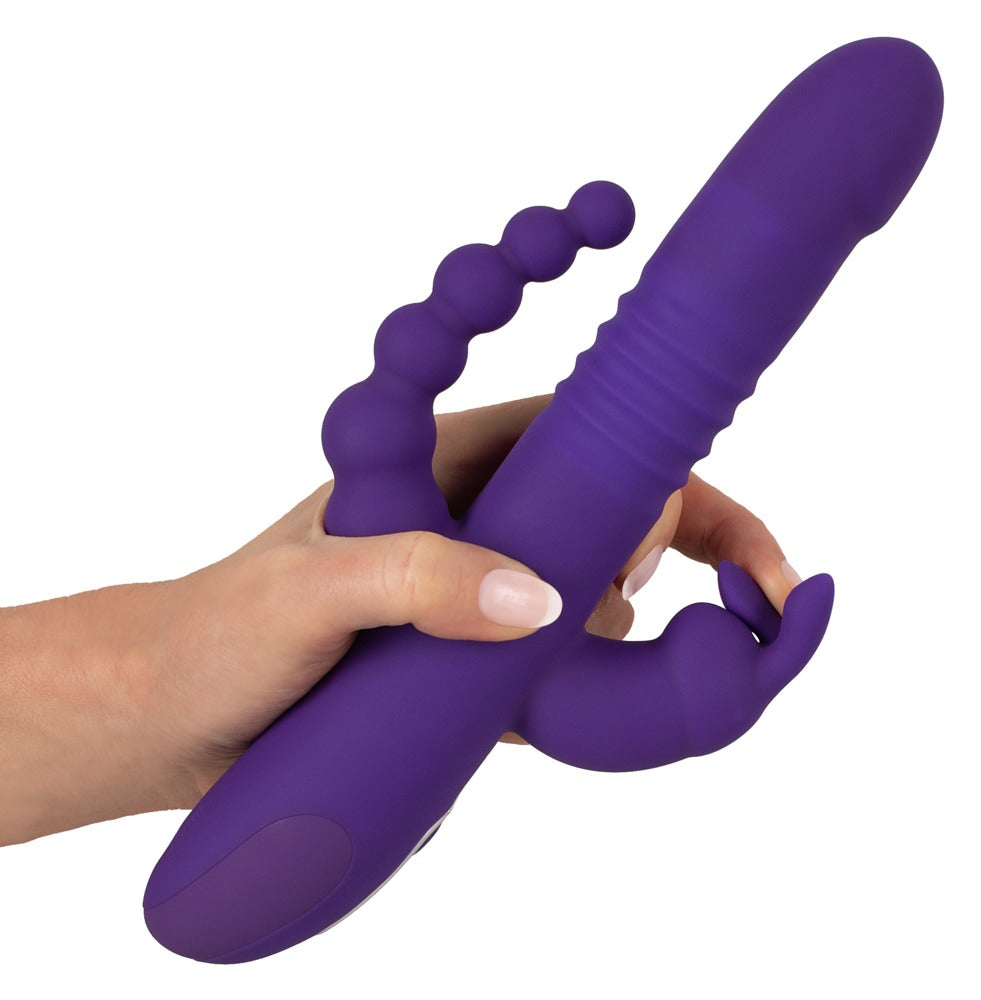 Sweet Smile Triple Thrusting Vibrator für Vagina, G-Punkt, Klitoris und Anus