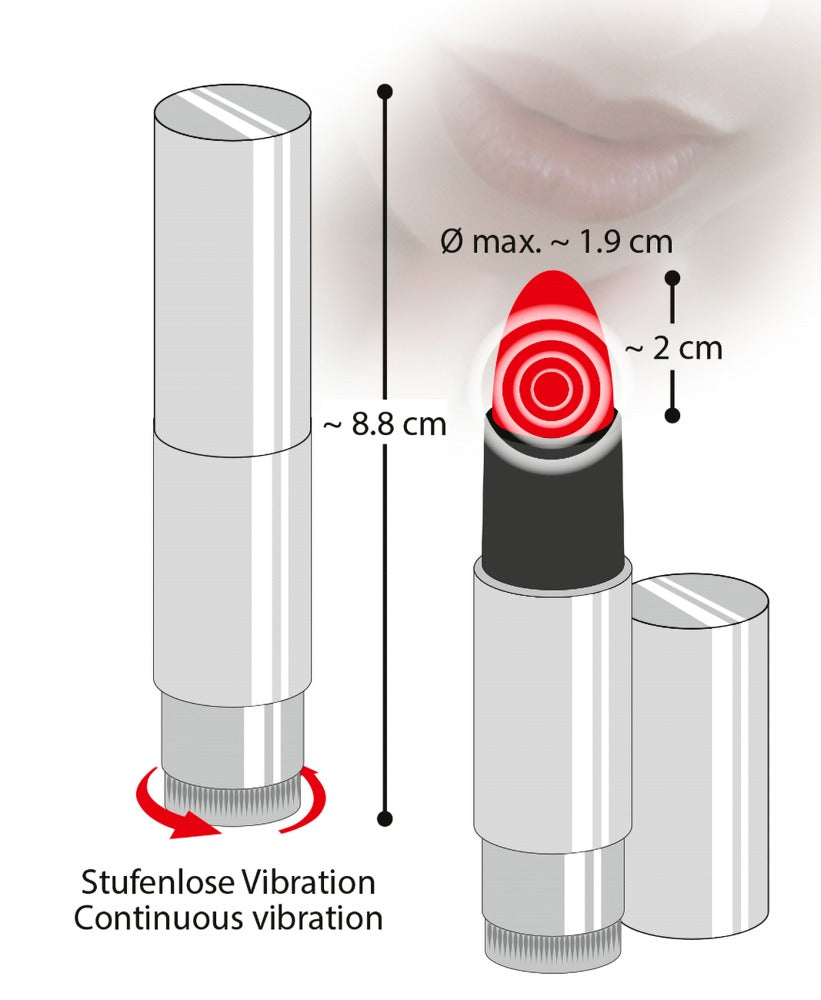 You2Toys Kiss Me Lipstick Vibe Mini-Vibrator im Lippenstift-Look