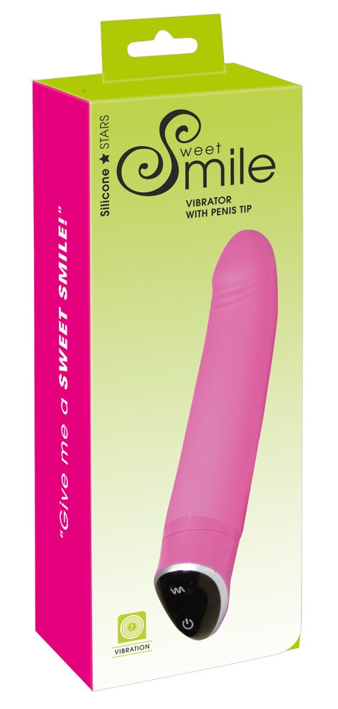 Sweet Smile Happy gebogener Vibrator mit ausgeprägtem Peniskopf, pink