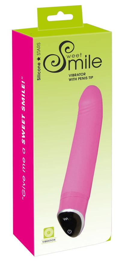 Sweet Smile Happy gebogener Vibrator mit ausgeprägtem Peniskopf, pink
