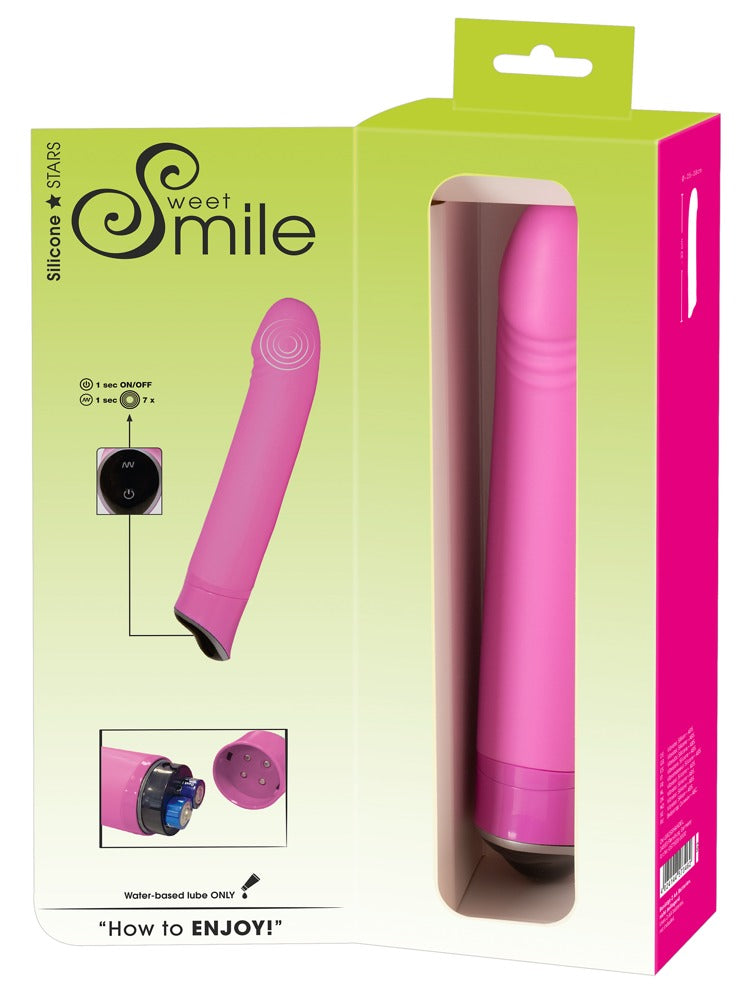 Sweet Smile Happy gebogener Vibrator mit ausgeprägtem Peniskopf, pink