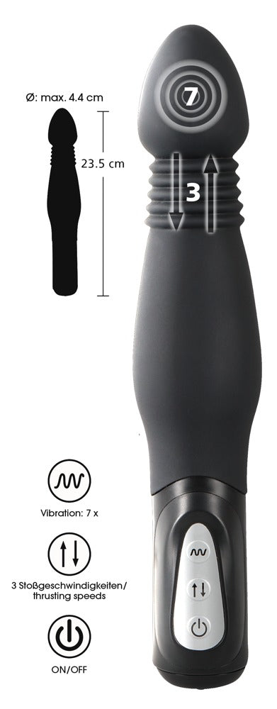 You2Toys Black Thrusting Anal Vibe mit Vibration und Stoßfunktion