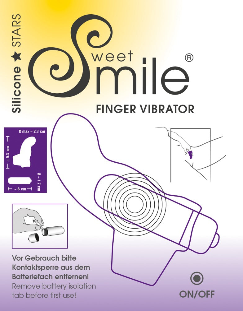 Sweet Smile Finger Vibrator mit gebogener Spitze und Fingerschlaufe