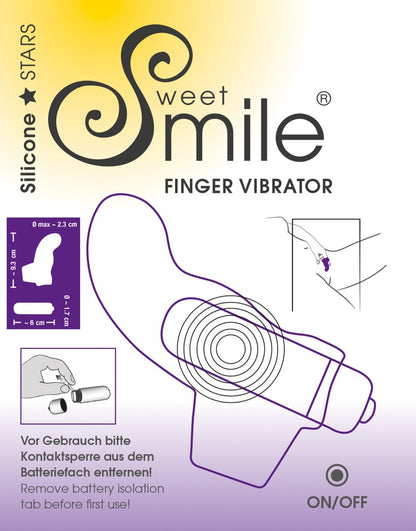 Sweet Smile Finger Vibrator mit gebogener Spitze und Fingerschlaufe
