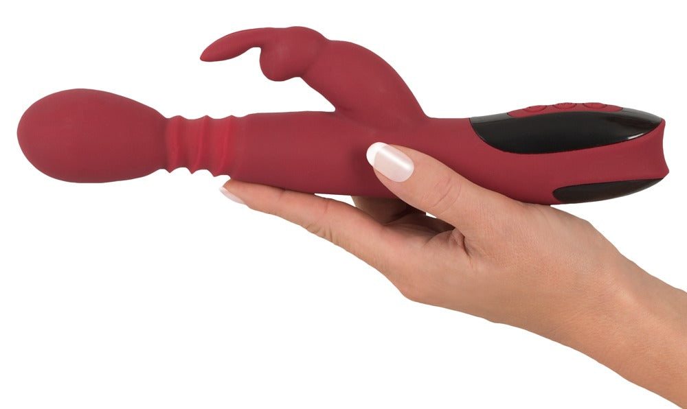 You2Toys Silicone Rabbit Vibrator mit Reizrippen, rot