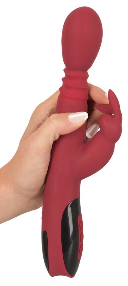 You2Toys Silicone Rabbit Vibrator mit Reizrippen, rot