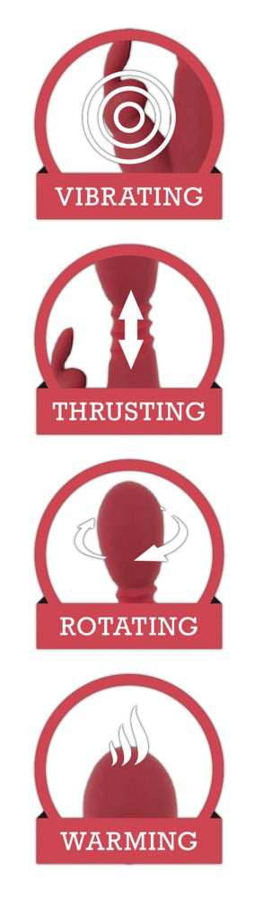 You2Toys Silicone Rabbit Vibrator mit Reizrippen, rot