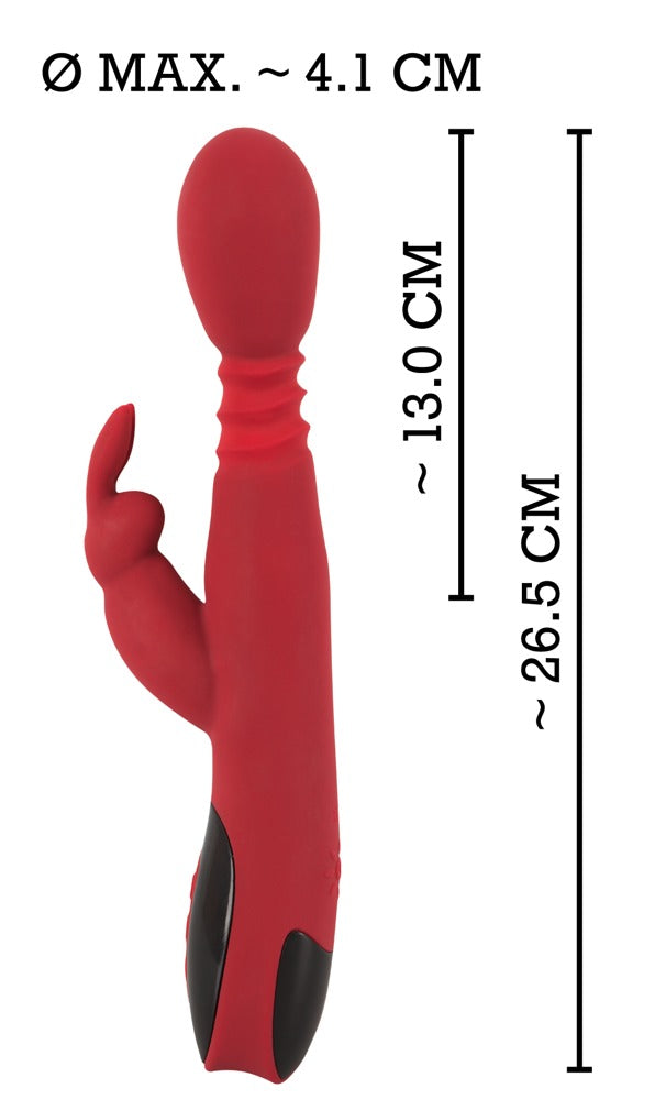 You2Toys Silicone Rabbit Vibrator mit Reizrippen, rot