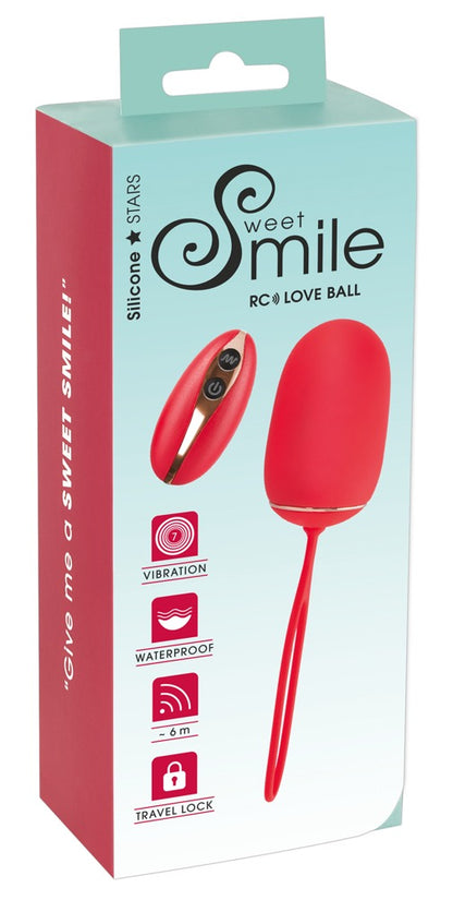 Sweet Smile RC Love Ball Vibrokugel mit 7 flüsterleisen Modi, rot