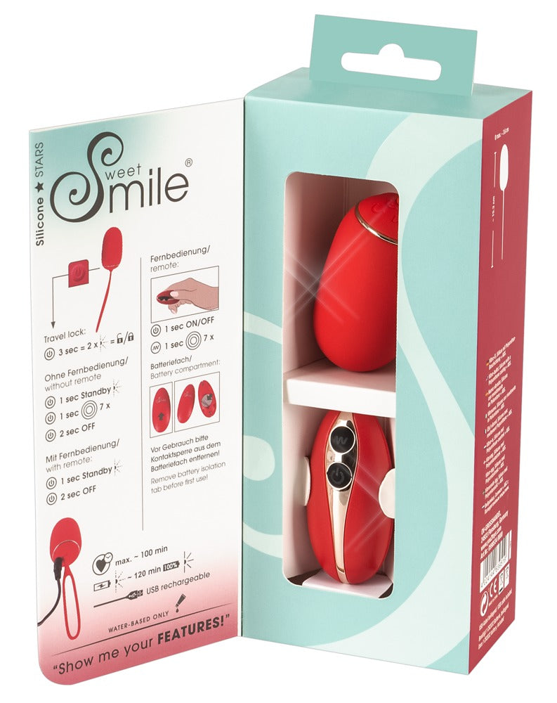 Sweet Smile RC Love Ball Vibrokugel mit 7 flüsterleisen Modi, rot