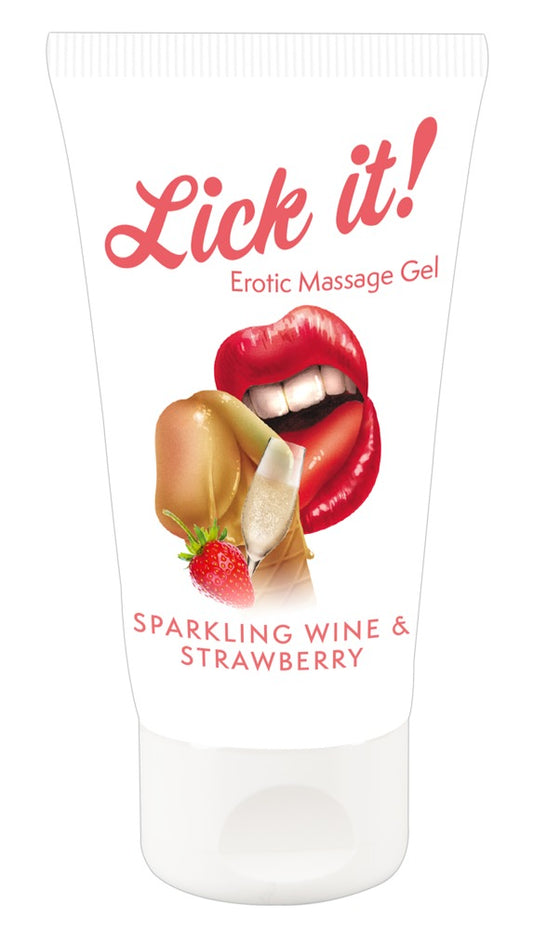 Lick it! Erotik-Massagegel Erdbeere-Sekt