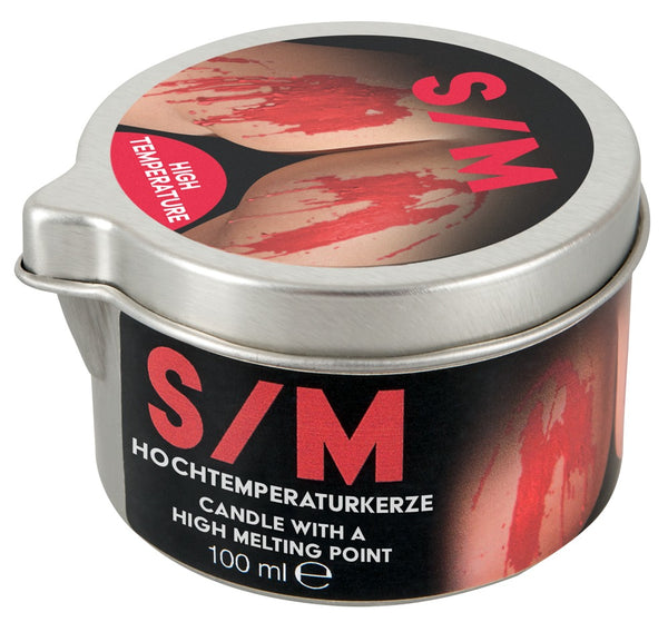 S/M Kerze Hot im Tiegel mit zwei Dochten, 100 ml