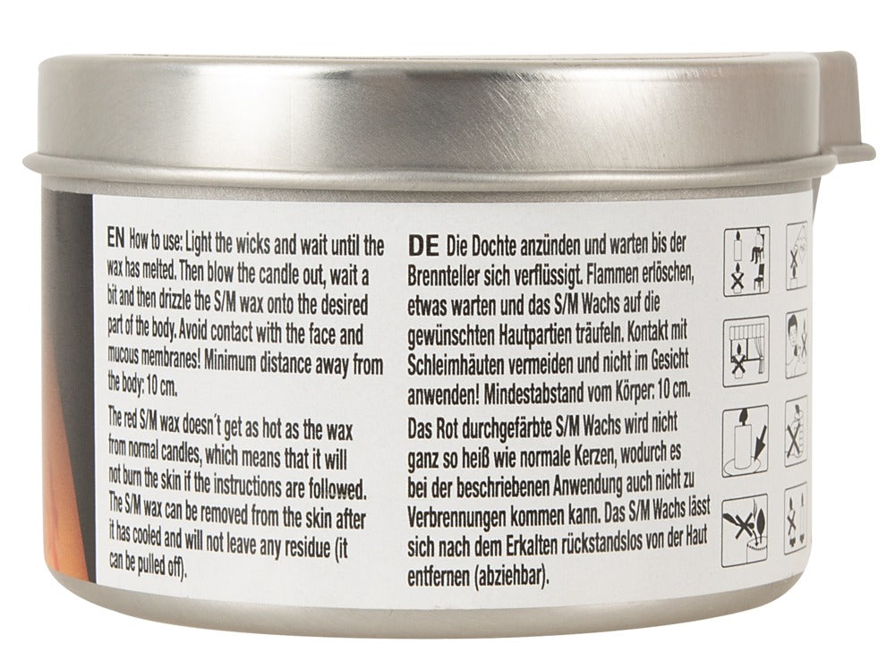 S/M Kerze Hot im Tiegel mit zwei Dochten, 100 ml