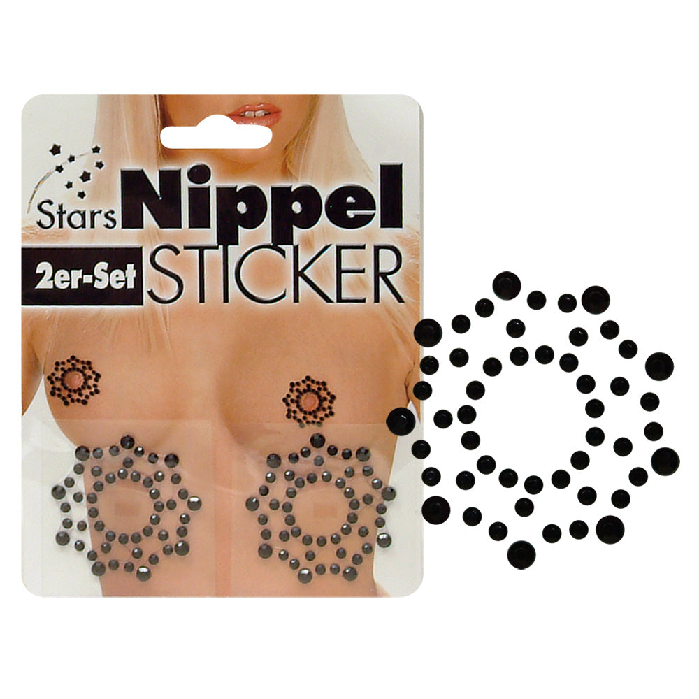 Cottelli Nippelsticker mit Strass in Sternoptik