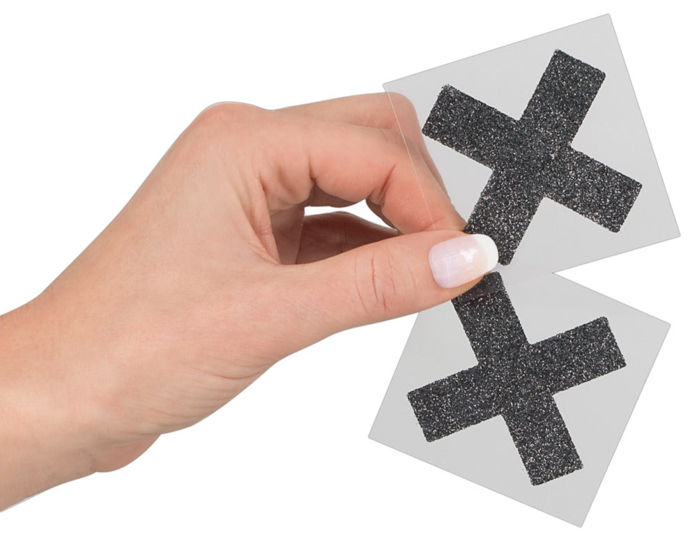 Cottelli Nippelsticker in X-Form mit Glitzer