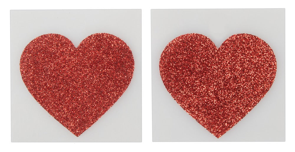 Cottelli Nippelsticker in Herzform mit Glitzer